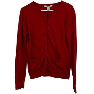 MNG by Mango Red Snap Down Cardigan Size L